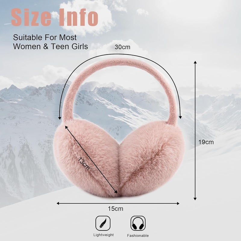YATANAM Ear Muffs for Women Faux Fur Winter Girls Earmuffs Fluffy Adjustable Ear Warmers Cute Ear Covers - Image 5